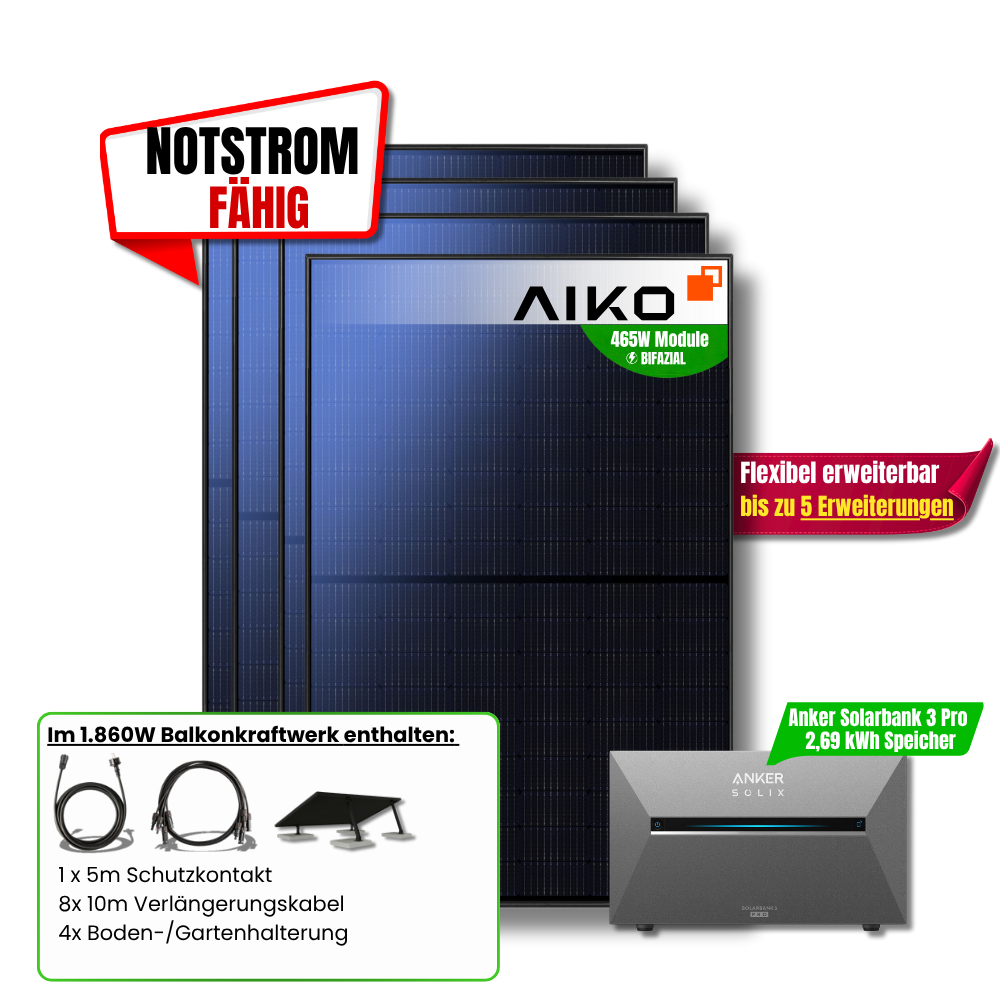 1.860W Anker Solarbank 3 Pro Balkonkraftwerk