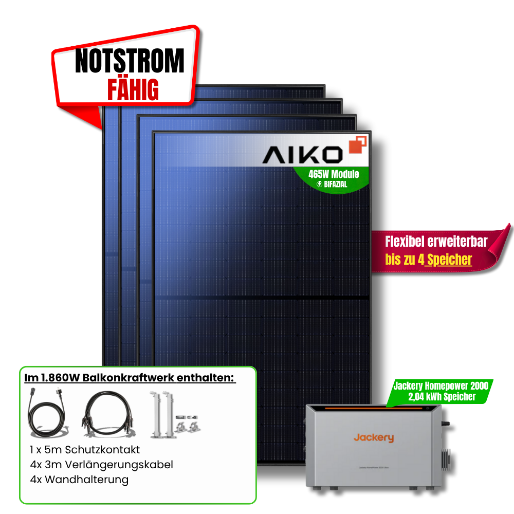 1.860W Jackery HomePower 2000 Balkonkraftwerk