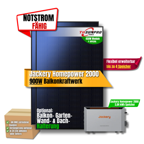 900W Jackery HomePower 2000 Balkonkraftwerk