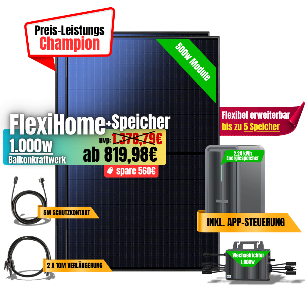 FlexiHome 1000W +2,24kWh Speicher