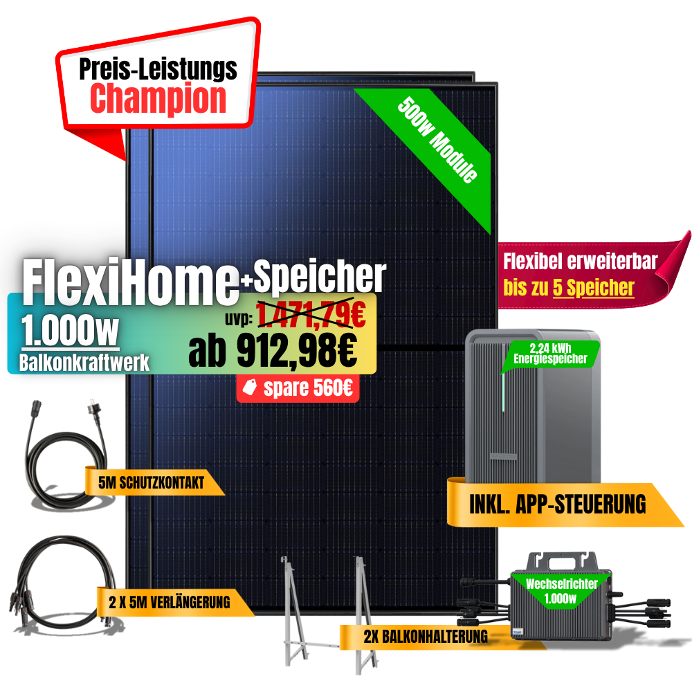 FlexiHome 1000W +2,24kWh Speicher