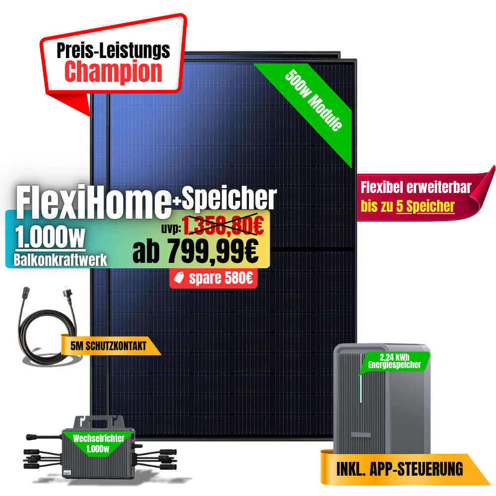 FlexiHome 1000W +2,24kWh Speicher