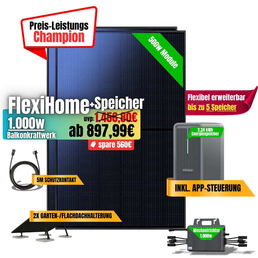 FlexiHome 1000W +2,24kWh Speicher
