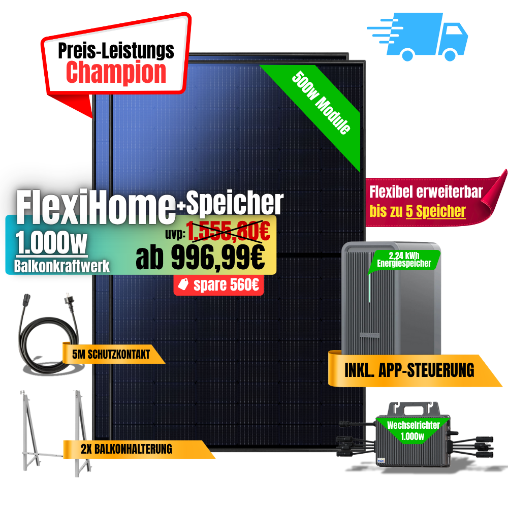 FlexiHome 1000W +2,24kWh Speicher