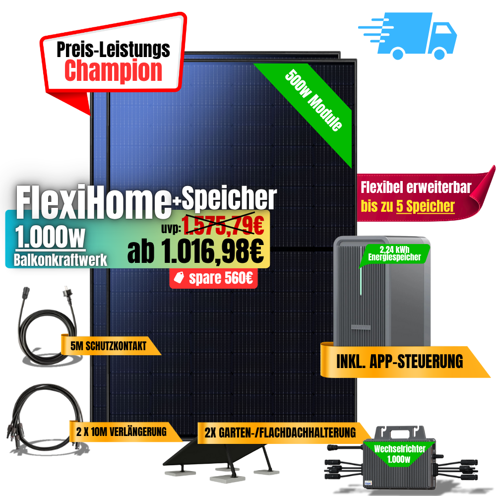 FlexiHome 1000W +2,24kWh Speicher