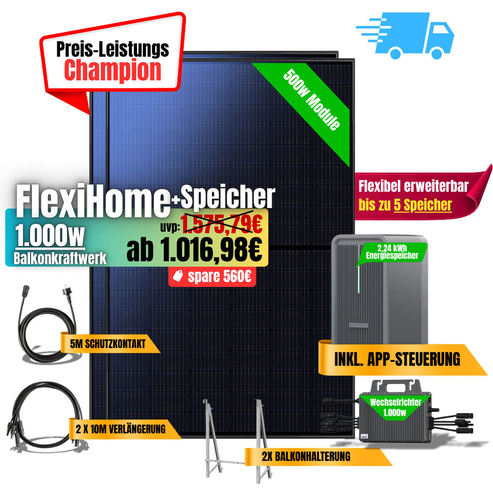 FlexiHome 1000W +2,24kWh Speicher