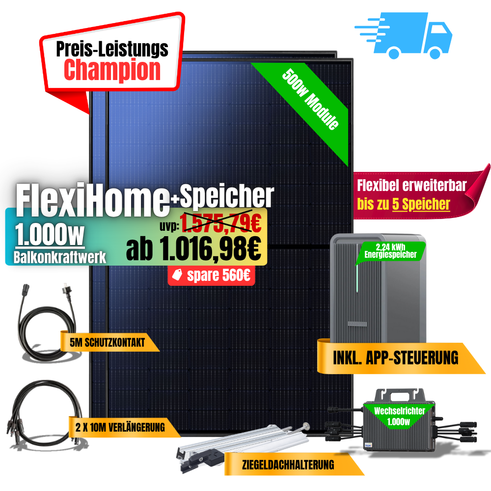 FlexiHome 1000W +2,24kWh Speicher