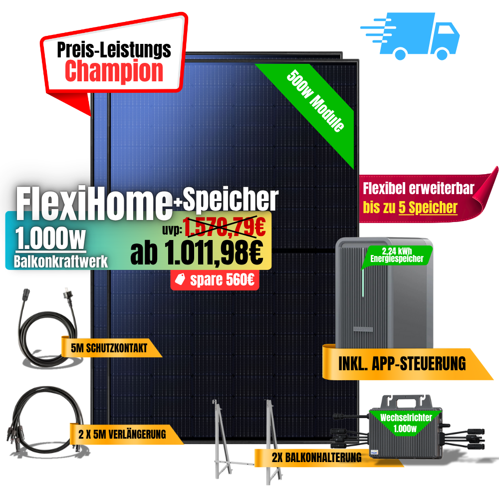 FlexiHome 1000W +2,24kWh Speicher