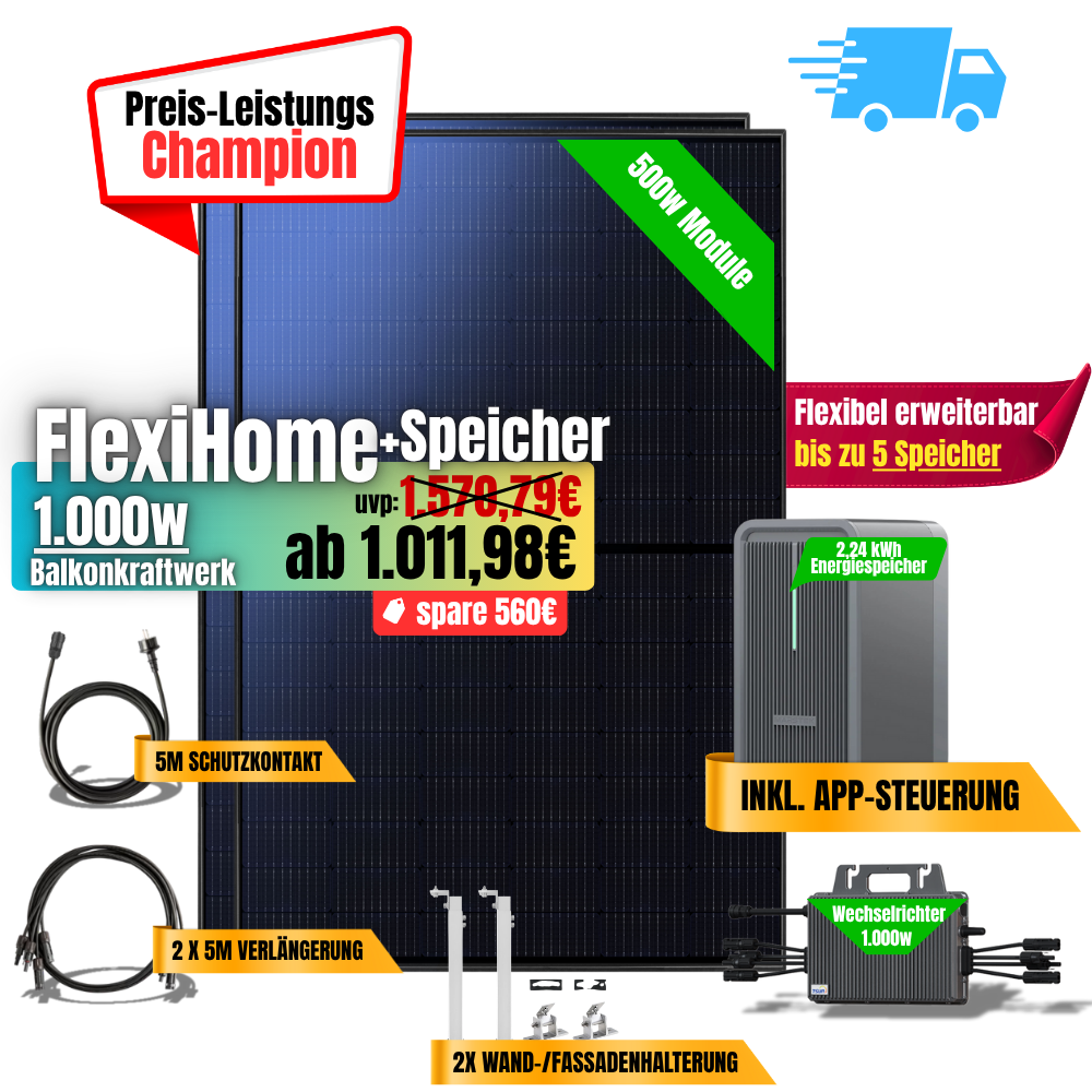 FlexiHome 1000W +2,24kWh Speicher