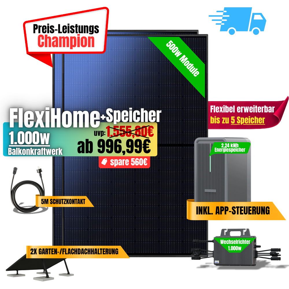 FlexiHome 1000W +2,24kWh Speicher