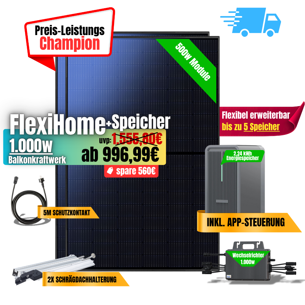 FlexiHome 1000W +2,24kWh Speicher