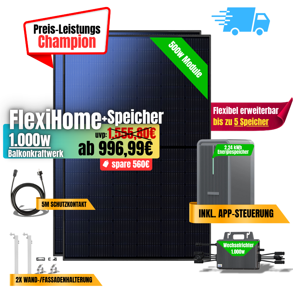 FlexiHome 1000W +2,24kWh Speicher