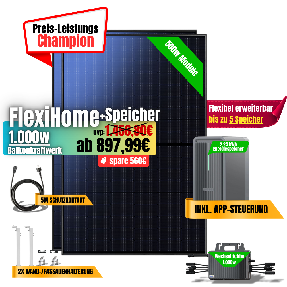 FlexiHome 1000W +2,24kWh Speicher