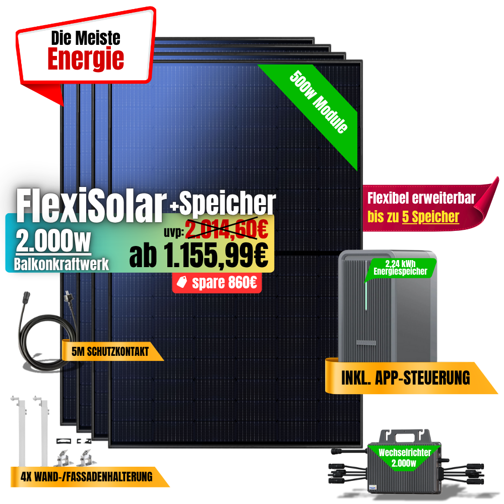 FlexiSolar 2000W +2,24kWh Speicher