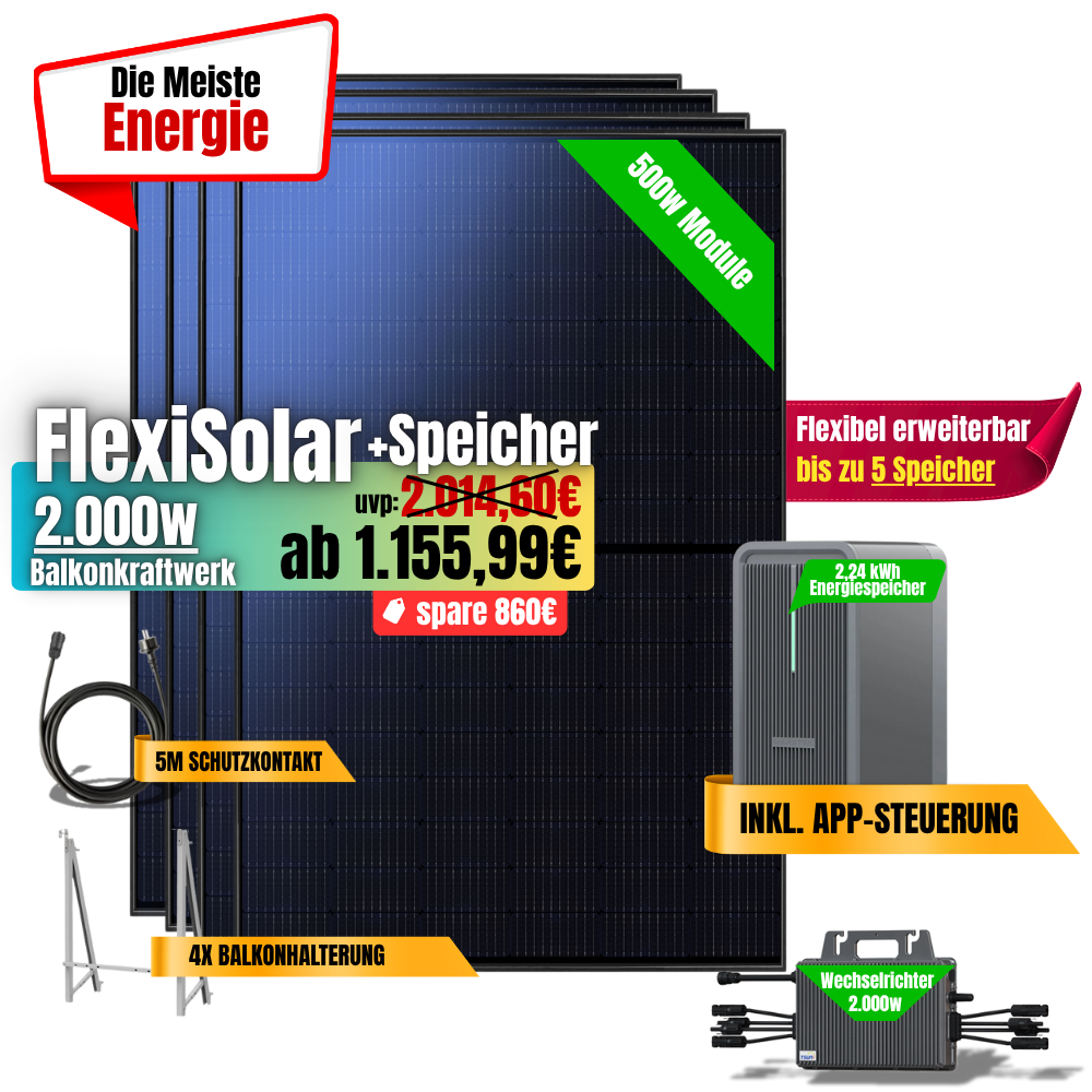 FlexiSolar 2000W +2,24kWh Speicher