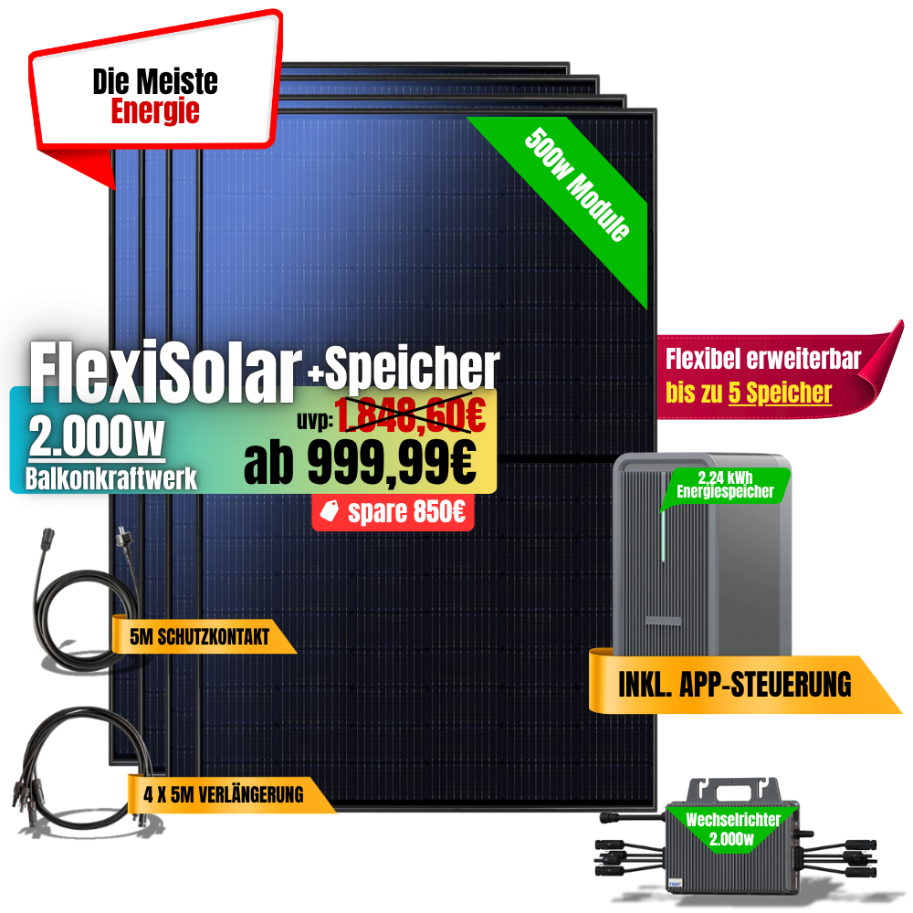 FlexiSolar 2000W +2,24kWh Speicher