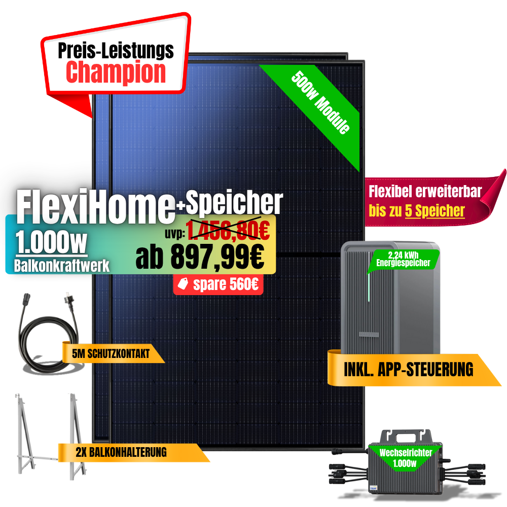 FlexiHome 1000W +2,24kWh Speicher