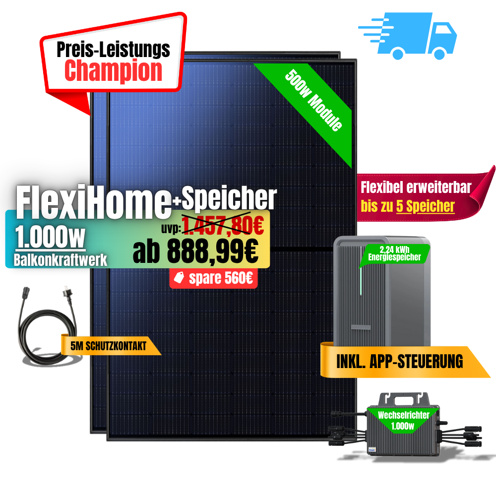 FlexiHome 1000W +2,24kWh Speicher