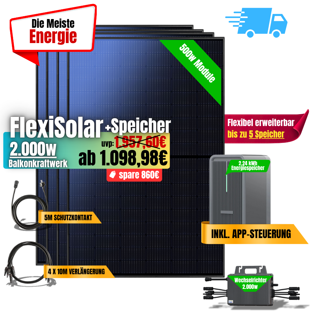 FlexiSolar 2000W +2,24kWh Speicher