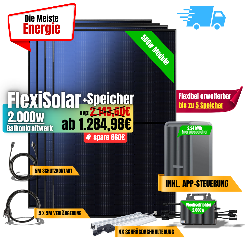 FlexiSolar 2000W +2,24kWh Speicher