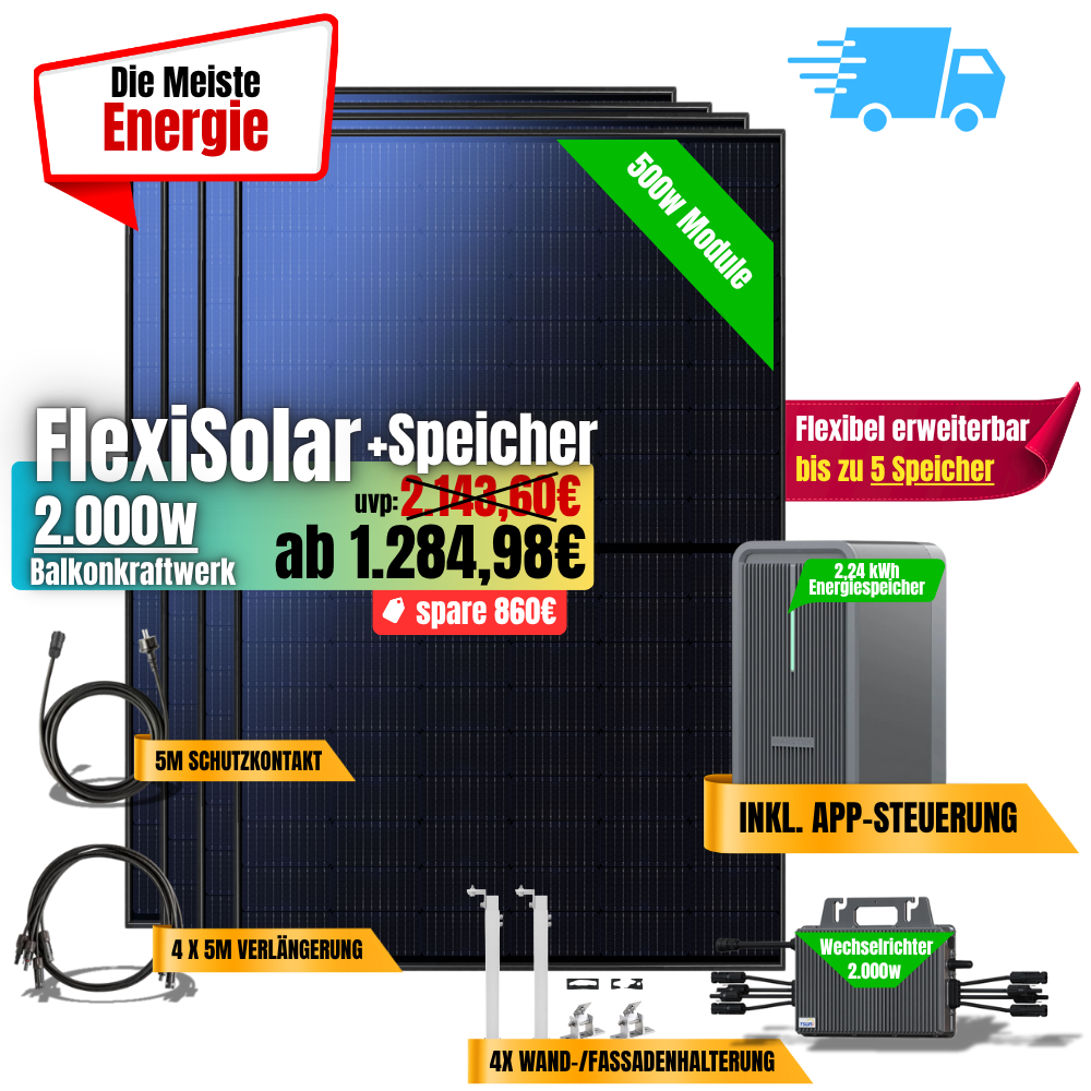 FlexiSolar 2000W +2,24kWh Speicher