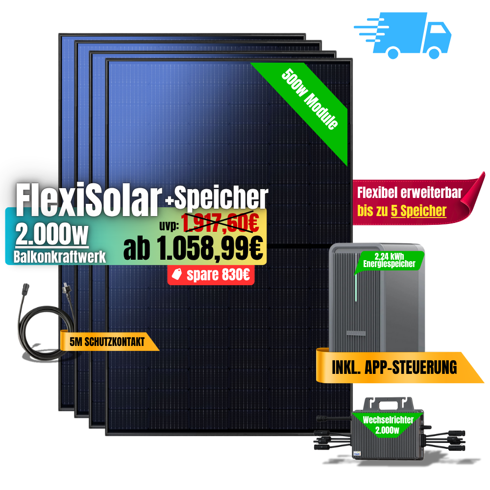 FlexiSolar 2000W +2,24kWh Speicher