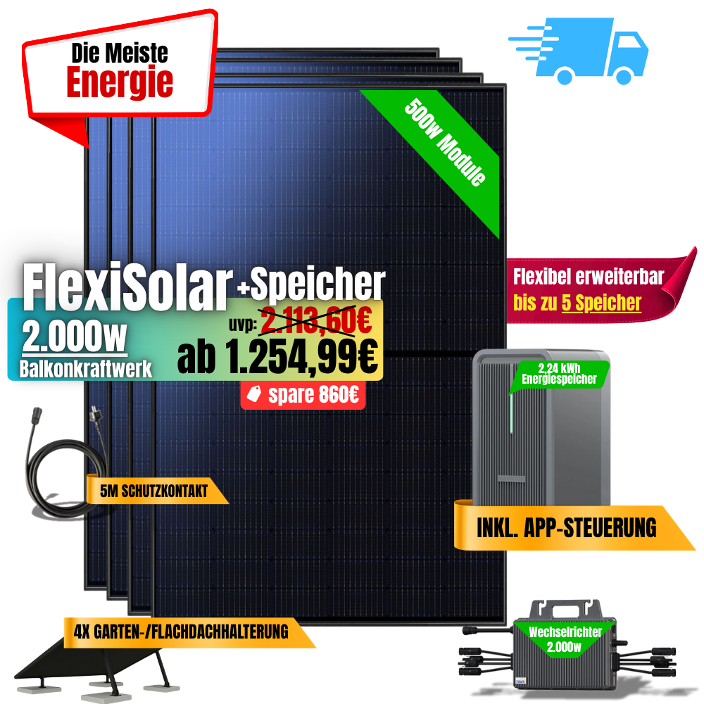 FlexiSolar 2000W +2,24kWh Speicher