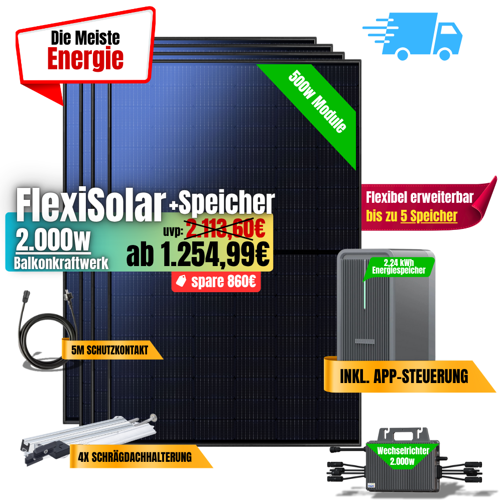 FlexiSolar 2000W +2,24kWh Speicher