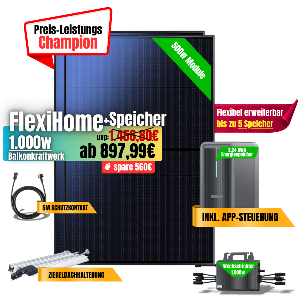 FlexiHome 1000W +2,24kWh Speicher