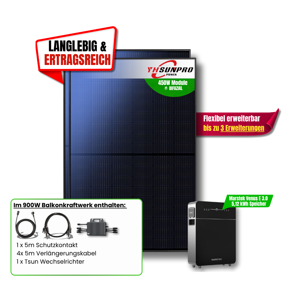 900 Watt Marstek Venus E 3.0 Balkonkraftwerk