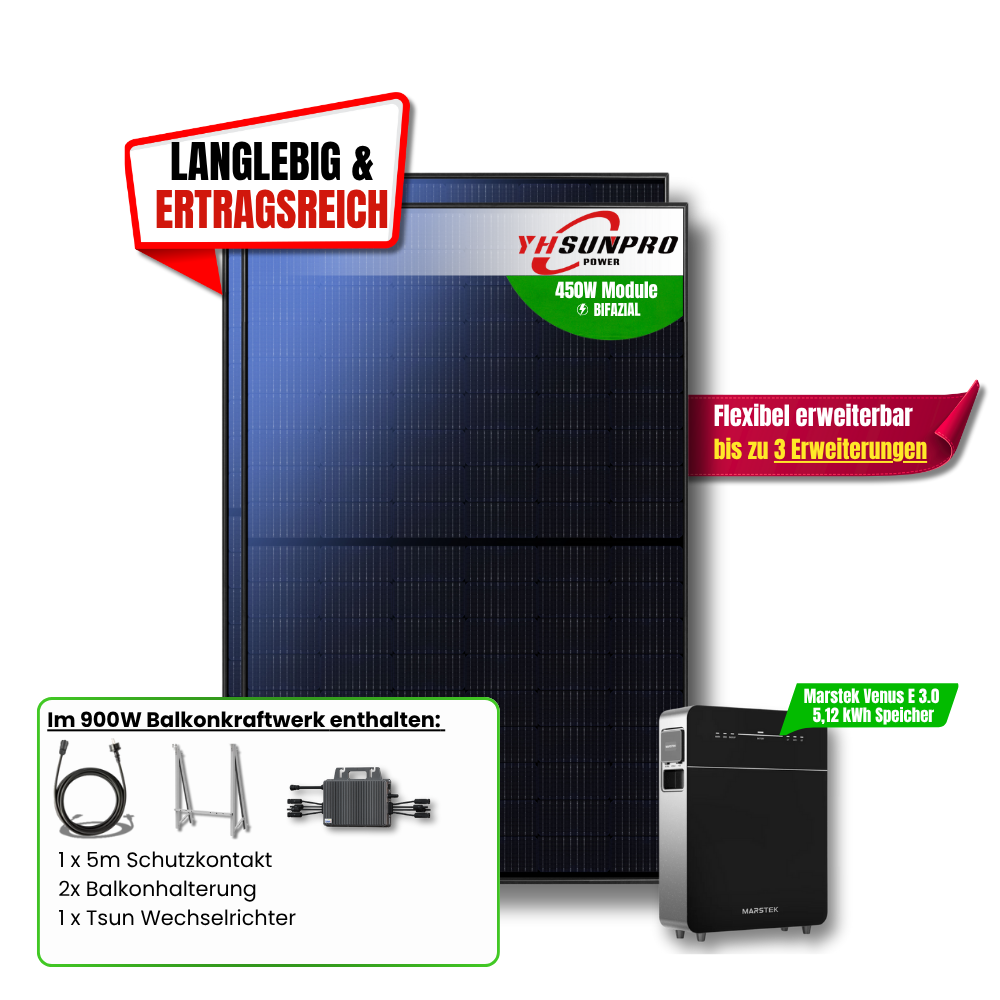 900 Watt Marstek Venus E 3.0 Balkonkraftwerk