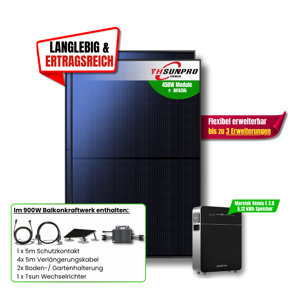 900 Watt Marstek Venus E 3.0 Balkonkraftwerk