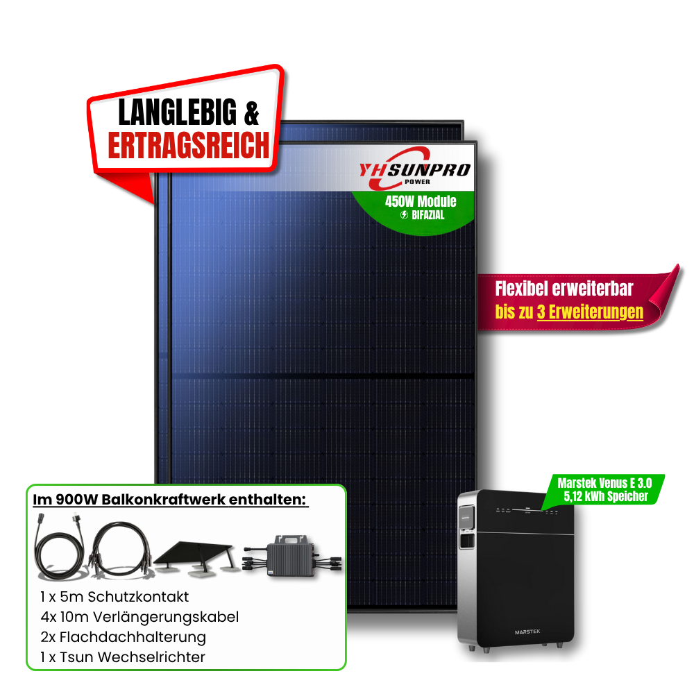 900 Watt Marstek Venus E 3.0 Balkonkraftwerk