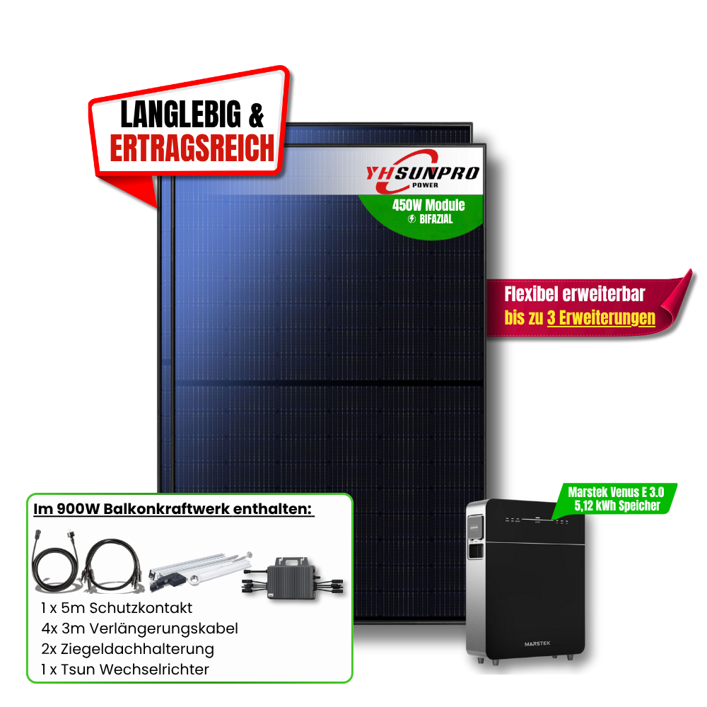 900 Watt Marstek Venus E 3.0 Balkonkraftwerk