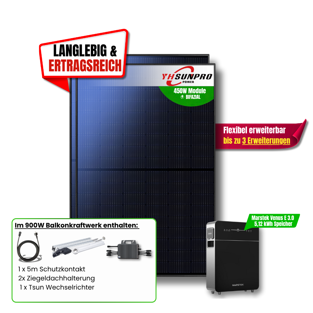 900 Watt Marstek Venus E 3.0 Balkonkraftwerk