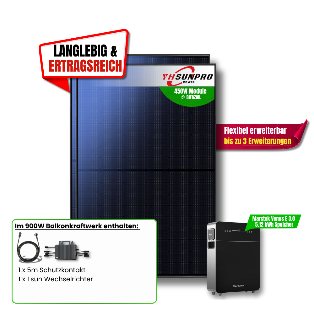 900 Watt Marstek Venus E 3.0 Balkonkraftwerk