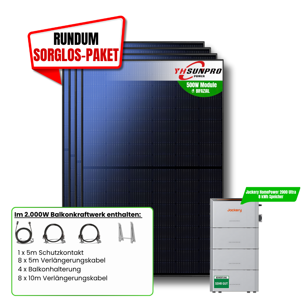 2000W Jackery Homepower 2000 Ultra Balkonkraftwerk 8kWh