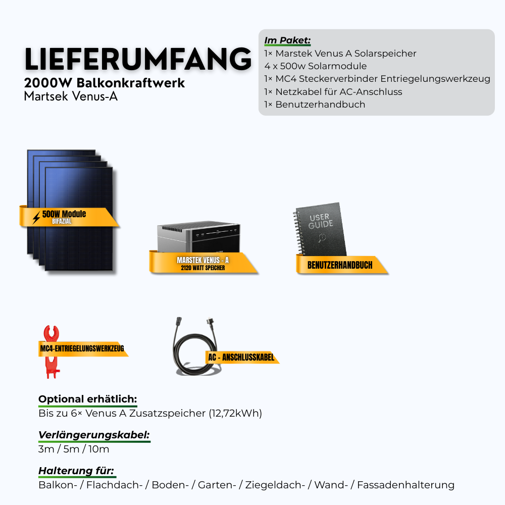 2000 Watt Marstek Venus A Balkonkraftwerk AC Speicher