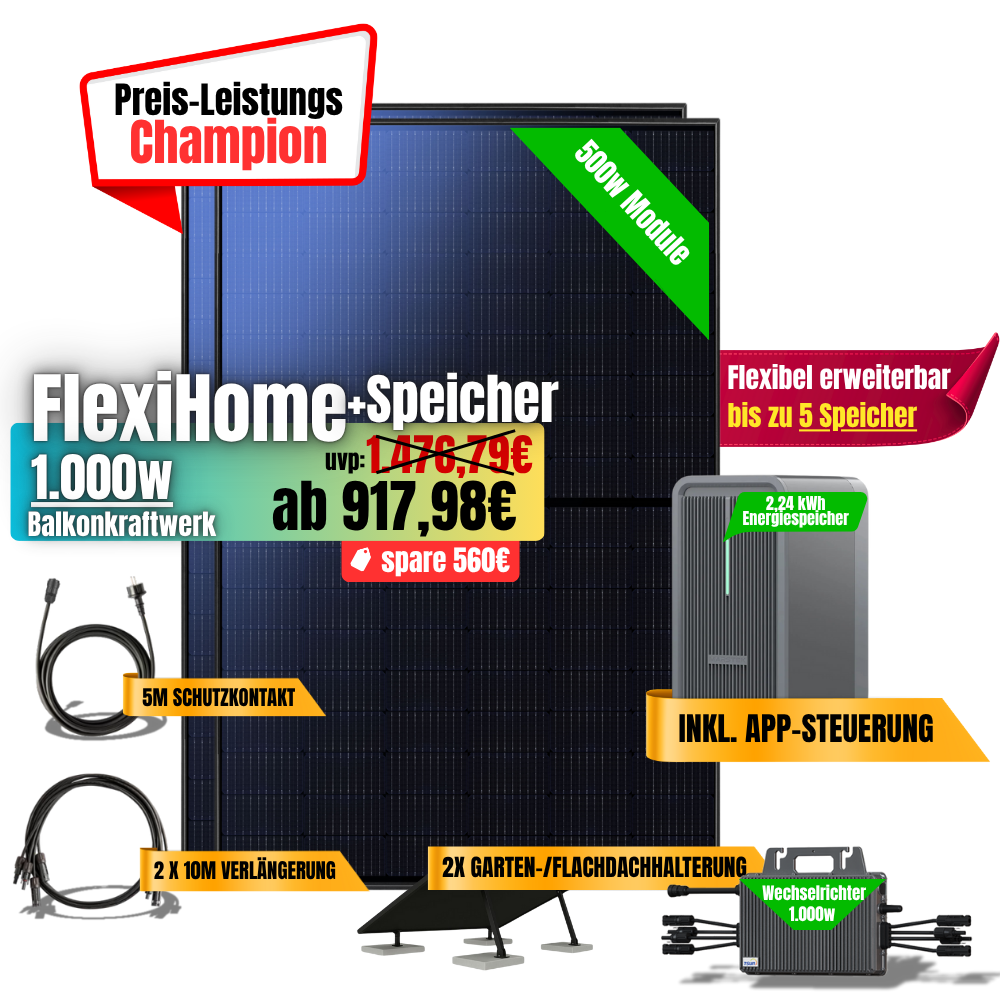 FlexiHome 1000W +2,24kWh Speicher