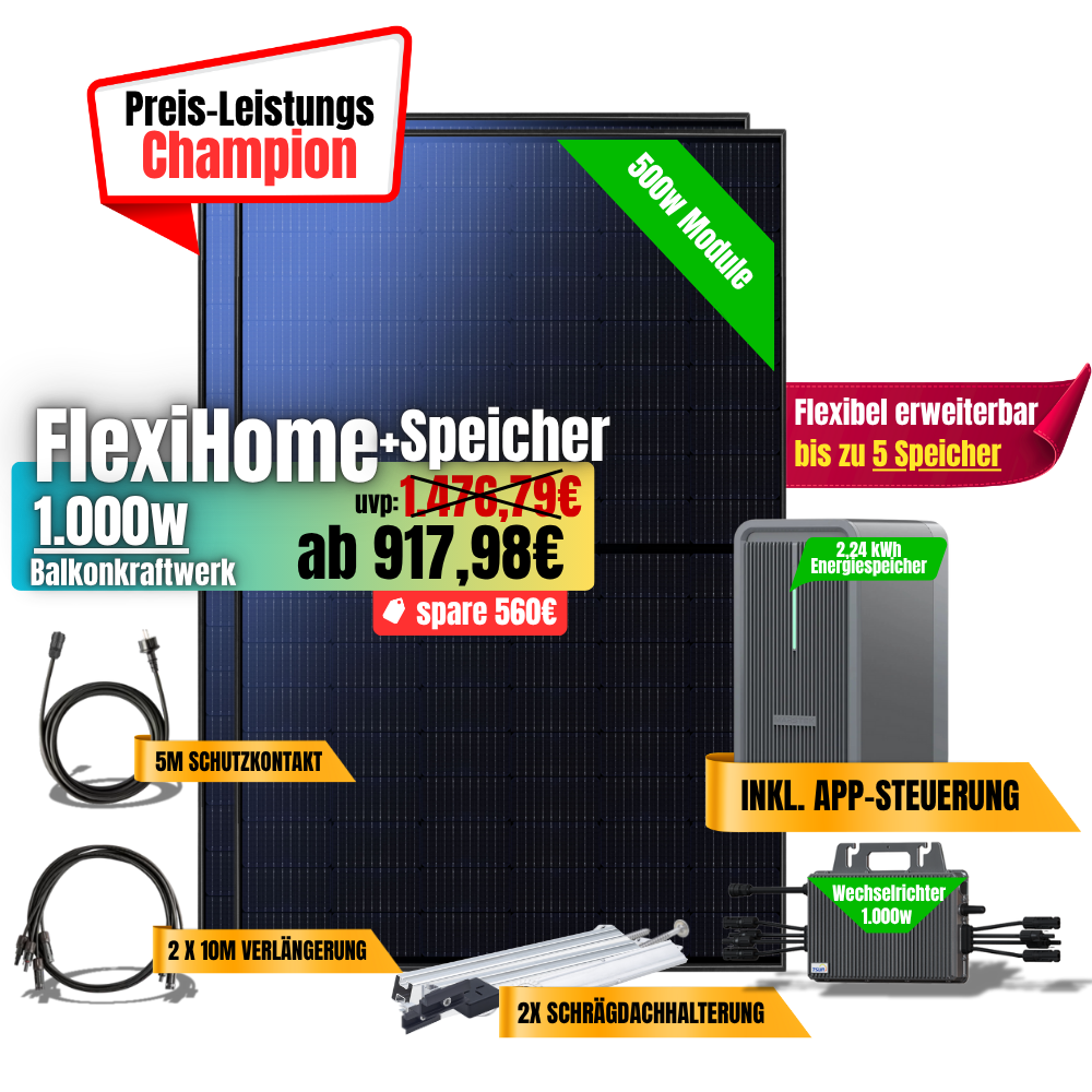 FlexiHome 1000W +2,24kWh Speicher