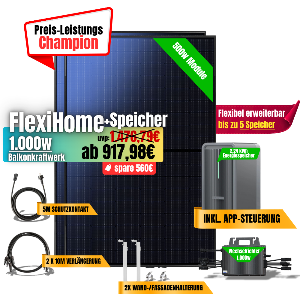 FlexiHome 1000W +2,24kWh Speicher