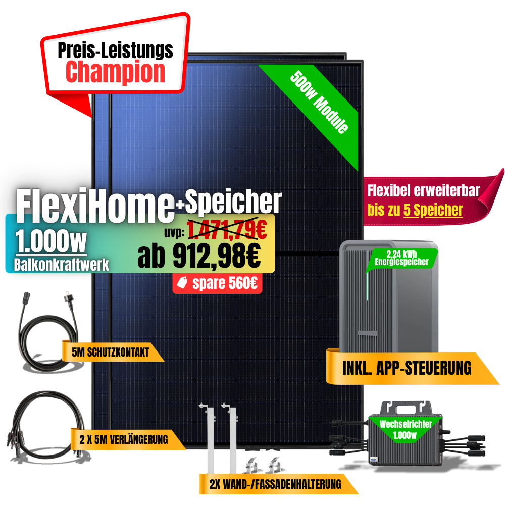 FlexiHome 1000W +2,24kWh Speicher