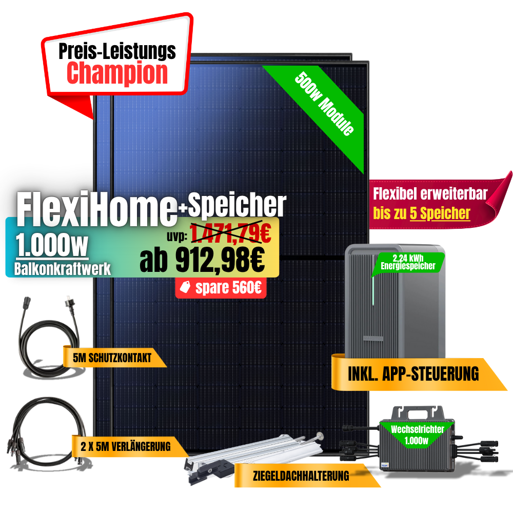 FlexiHome 1000W +2,24kWh Speicher