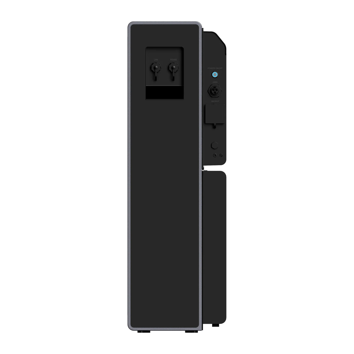 Anschlussseite des Conow Atlas 6000 AC mit Netz- und Backup-Buchse