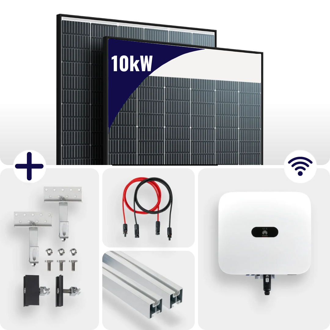 PV Komplettpaket Huawei 10KW Trina 435 Vertex S+ Black Frame Module + Schrägdachmontage