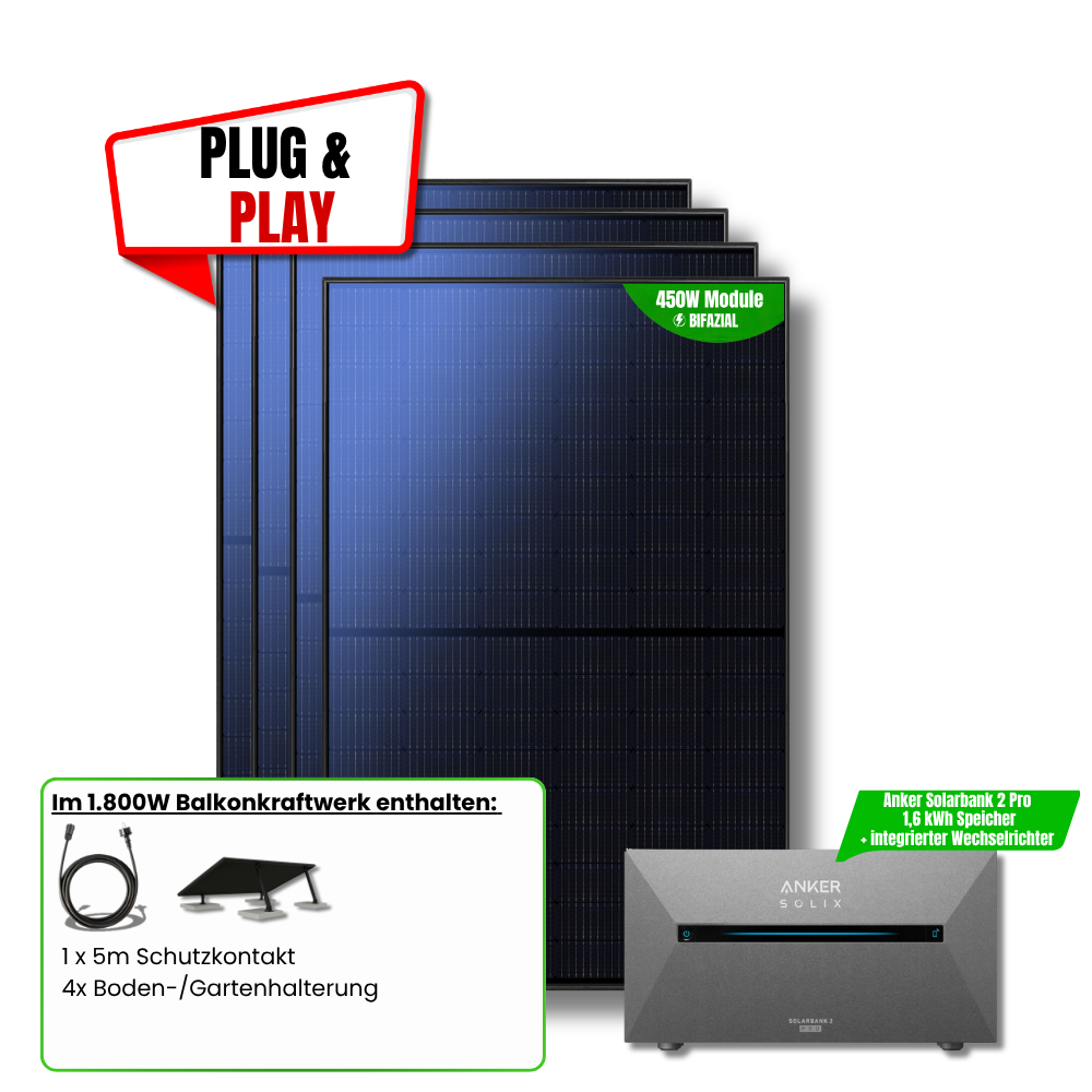 1800 W Balkonkraftwerk Anker SOLIX Solarbank 2 Pro