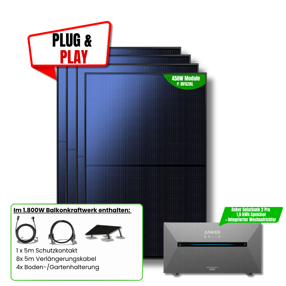 1800 W Balkonkraftwerk Anker SOLIX Solarbank 2 Pro