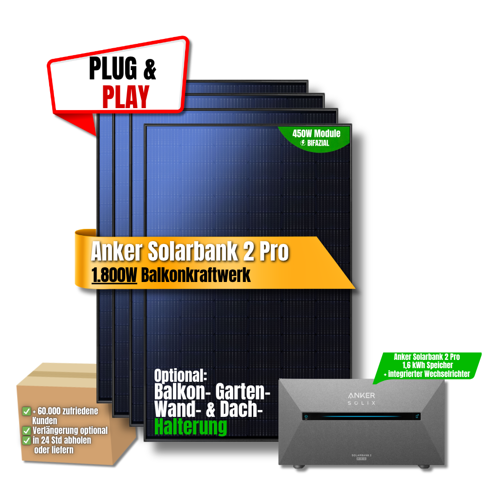 1800 W Balkonkraftwerk Anker SOLIX Solarbank 2 Pro