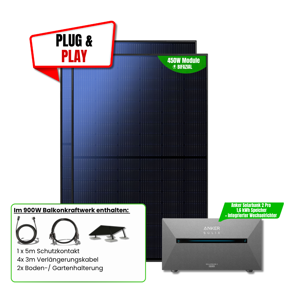 900 W Balkonkraftwerk Anker SOLIX Solarbank 2 Pro