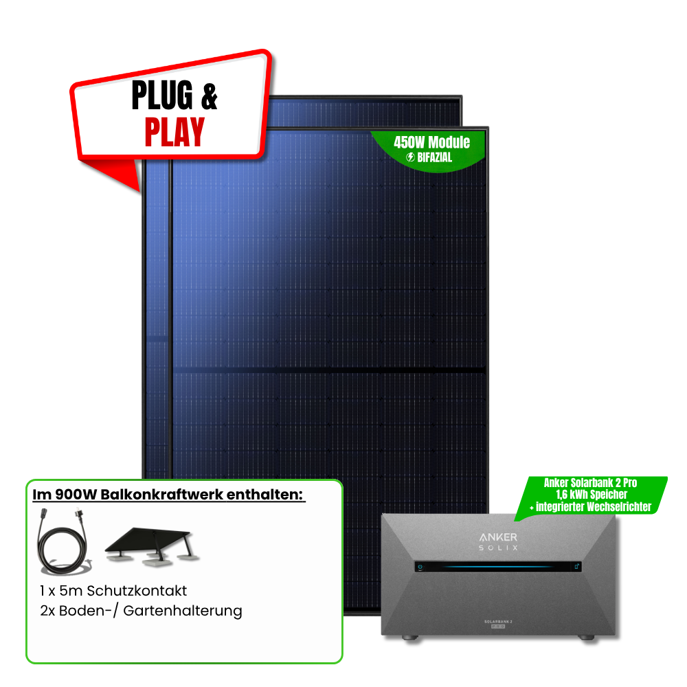 900 W Balkonkraftwerk Anker SOLIX Solarbank 2 Pro